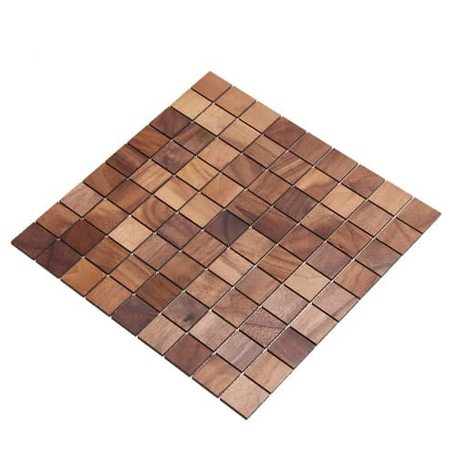 Wodewa Holz Mosaik Fliesen Nussbaum 28,8 x 28,8cm in zwei Formaten