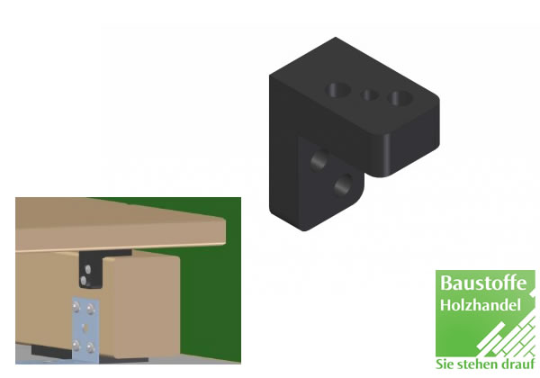 Kebony End-Terrassenclip 10 Stück inkl. Schrauben 4,2x22mm