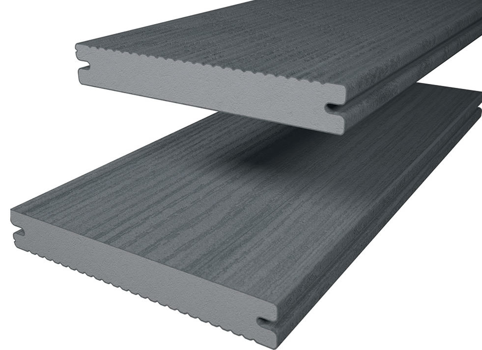 Twinson Terrace Majestic massiv pro 9369 Eiche Felsgrau 20 x 140mm fein geriffelt / glatt Holzstrukt