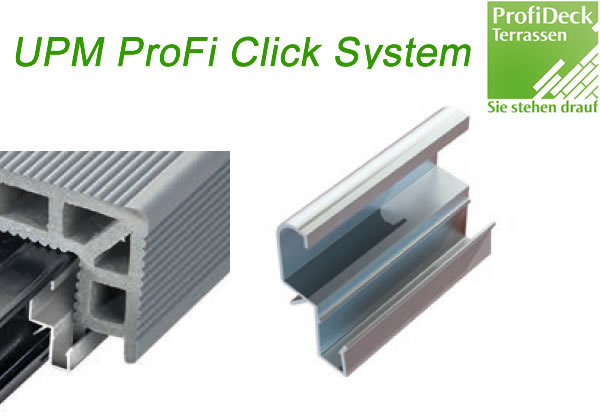 UPM ProFi Click Rail Step Clip wird zu Befestigung der UPM Treppenstufen/Winkelprofil Diele verwendet. 