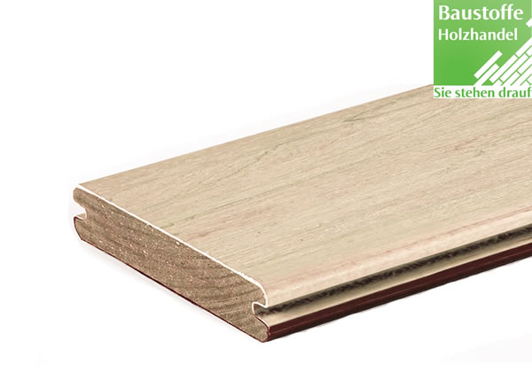 Timbertech Massivdiele Whitewash Cedar, Kollektion Legacy, 24x136mm seiltlich genutet (auch ungenute)