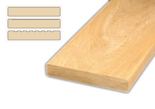 Garapa Terrassendiele 21x145mm glatt, geriffelt oder genutet nach Wunsch