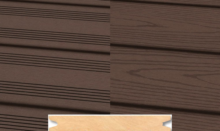 Massiv WPC Terrassendiele 22 x 143mm Dunkelbraun französich / strukturiert in 4 Längen