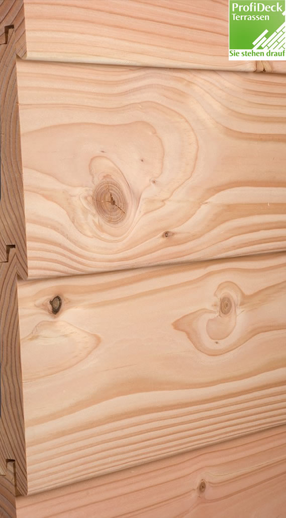 Fassaden Keilstülpschalung Douglasie sägerau 23/15 x 146mm