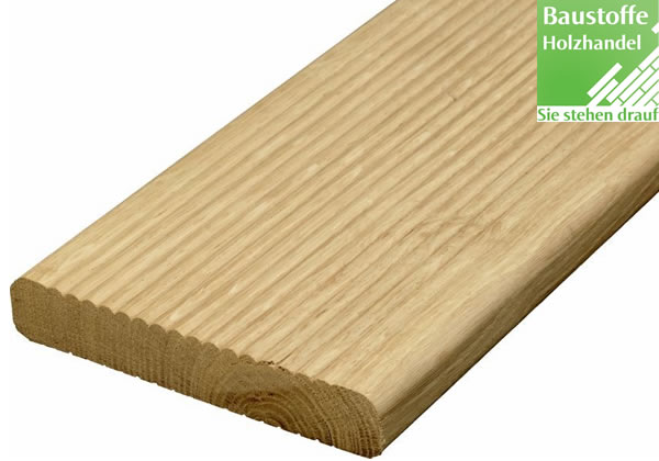 Eiche Terrassendiele 25x140mm beidseitig geriffelt