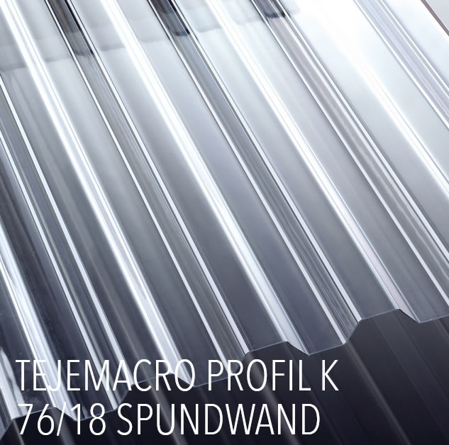 Lichtplatte Spundwand Trapez Glasklar 1,5mm aus Polycarbonat in 9 Längen