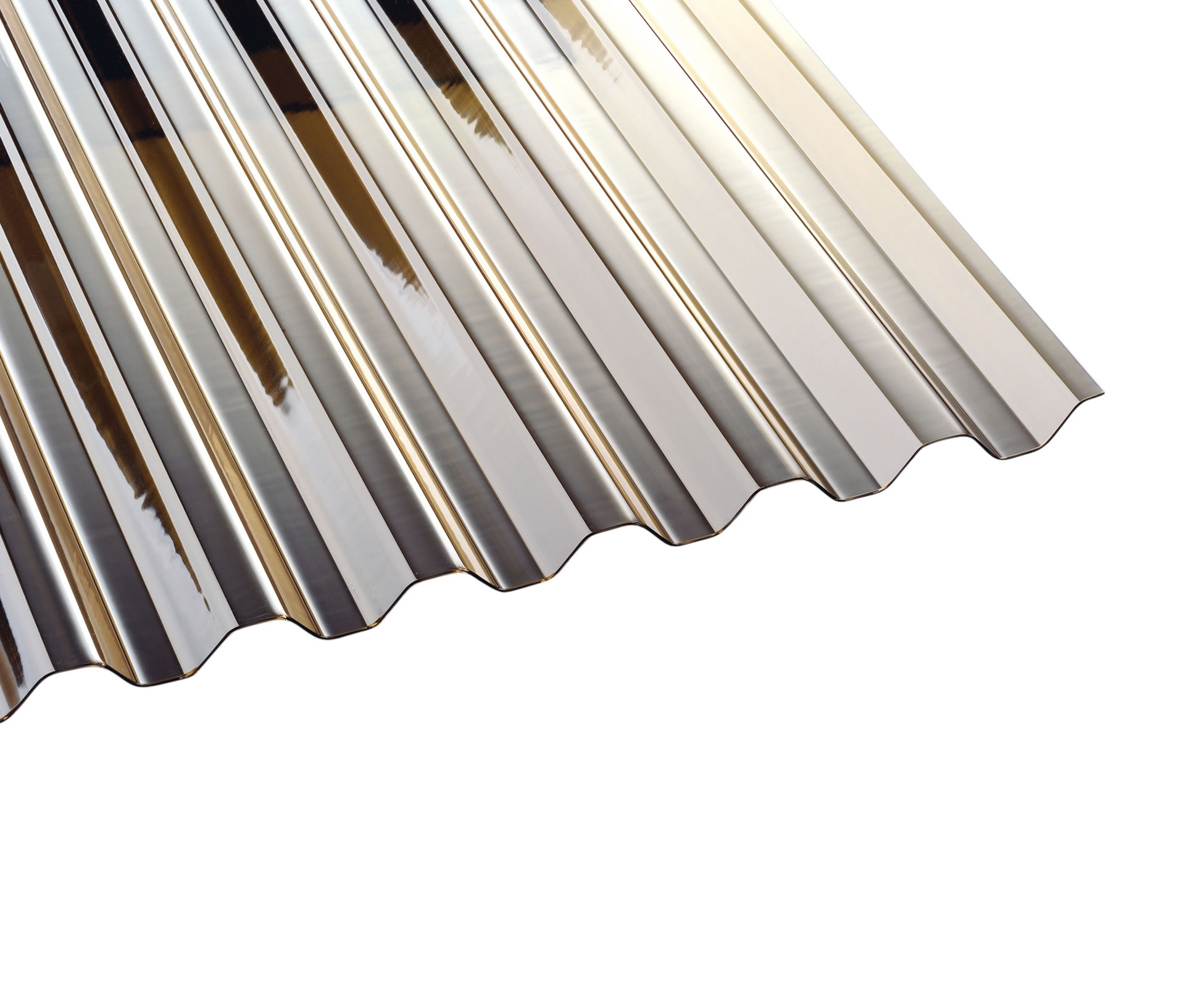 Lichtplatte Spundwand Trapez Bronze 1,0mm aus Polycarbonat in 9 Längen