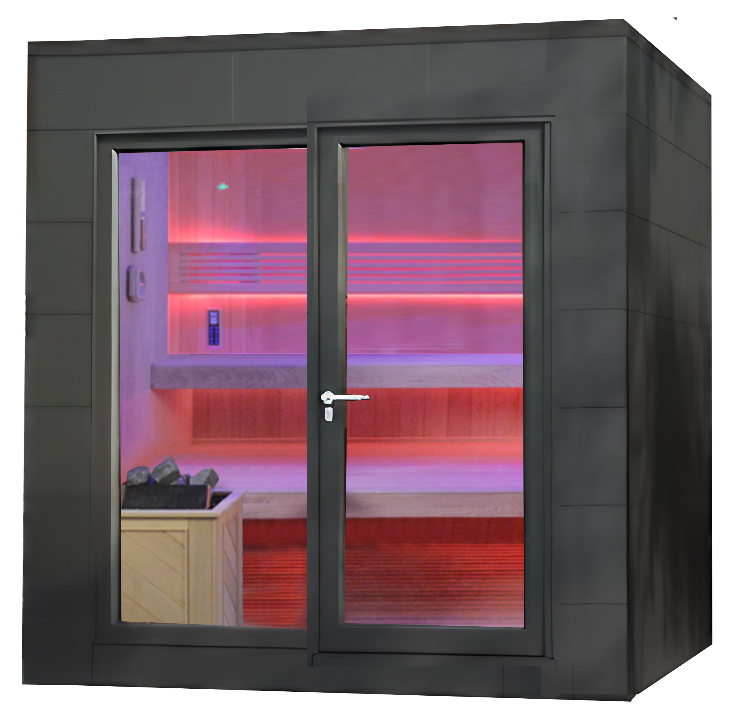 Garten Sauna 210x210x220cm mit WPC Fassade