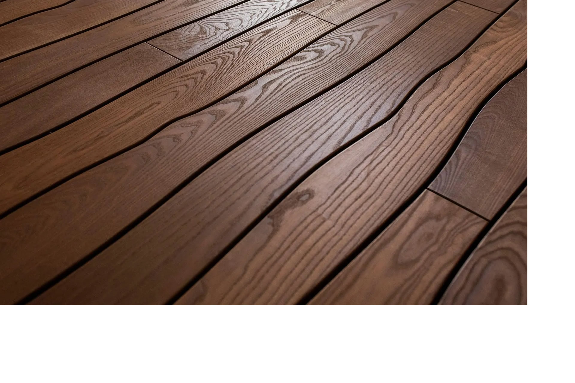 Thermo Esche Terrassendiele Flow mit 90-180mm Breiten