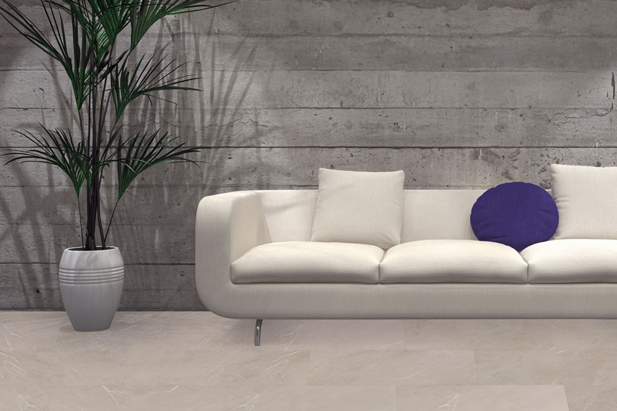 Vinyl Boden Travertin Stone Line mit Klick Verbindung und Trittschalldämmung