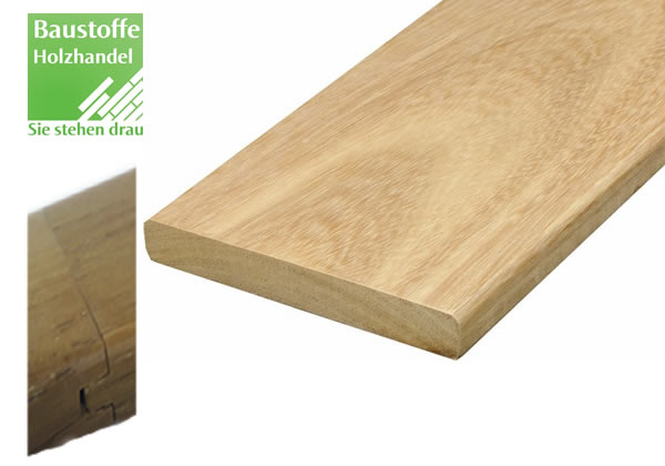 Cumaru Braun Champagne System Terrassendiele 21x145mm Nut+Feder kopfseitig vierseitig glatt gehobelt