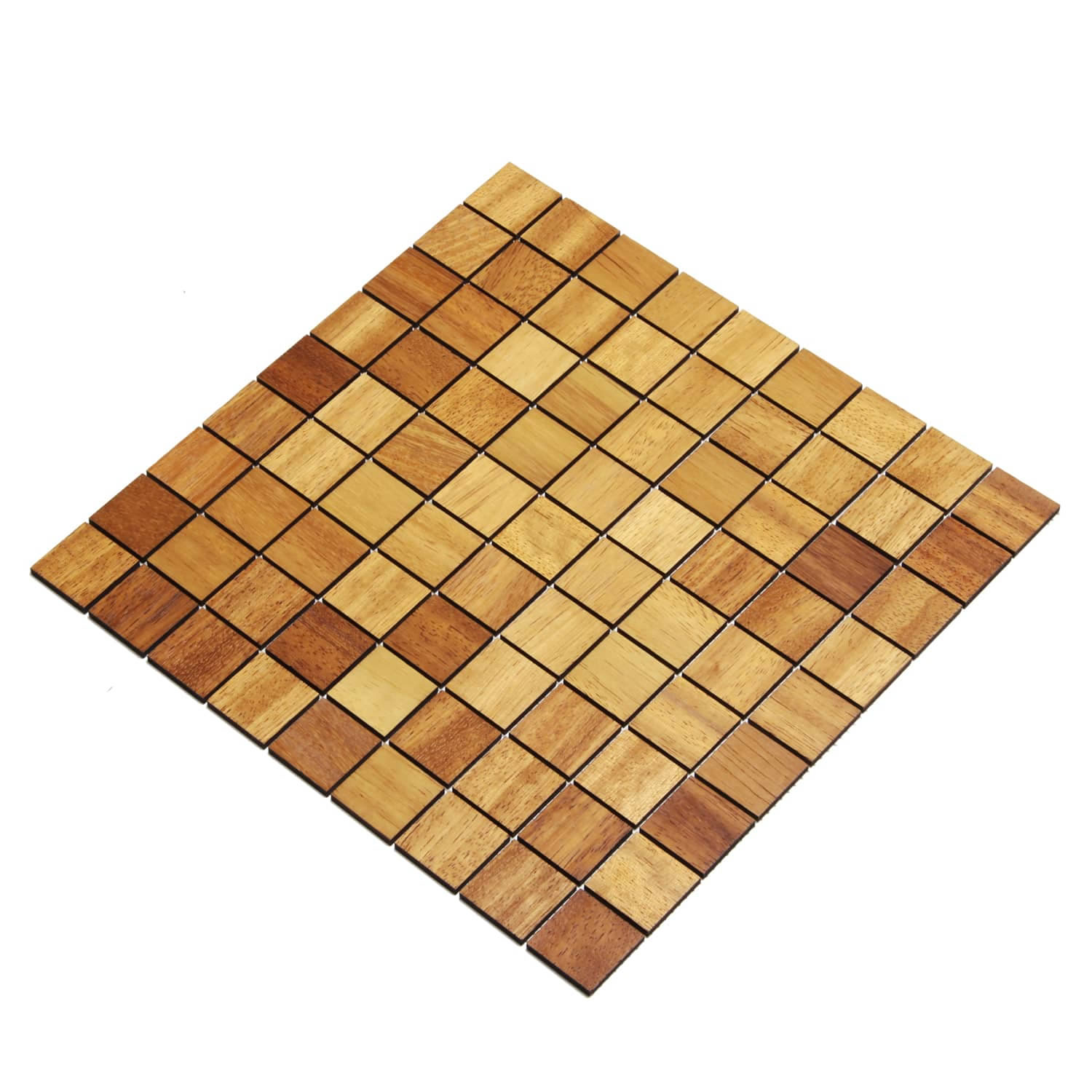 Wodewa Holz Mosaik Fliesen Iroko 28,8 x 28,8cm in zwei Formaten