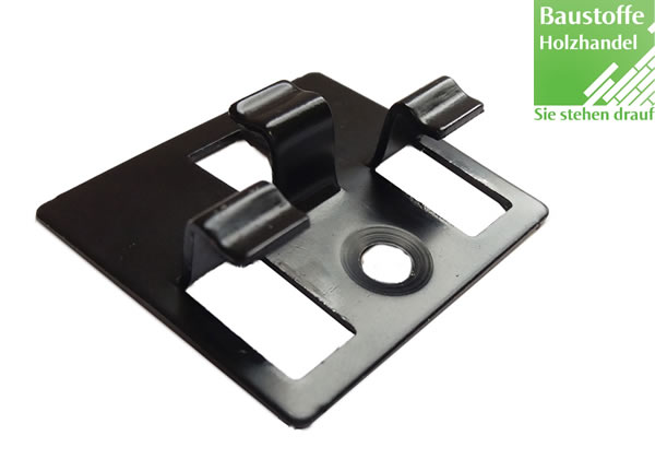 Terrassen Montageclip Edelstahl Schwarz, 100 Stück inkl. Schrauben