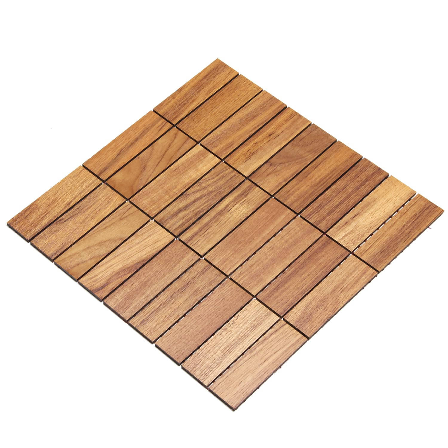 Wodewa Holz Mosaik Fliesen Teak 28,8 x 28,8cm in zwei Formaten