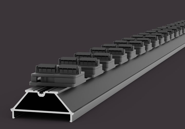 QLICK Aluminium Unterkonstruktion 41 x 68mm für 13 Dielen mit Breite 140mm