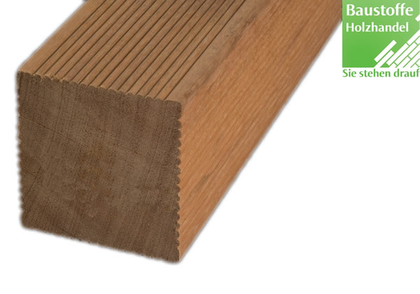 Bangkirai Yellow Ballau Holz Unterkonstruktion 90x90mm fein geriffelt, glatt