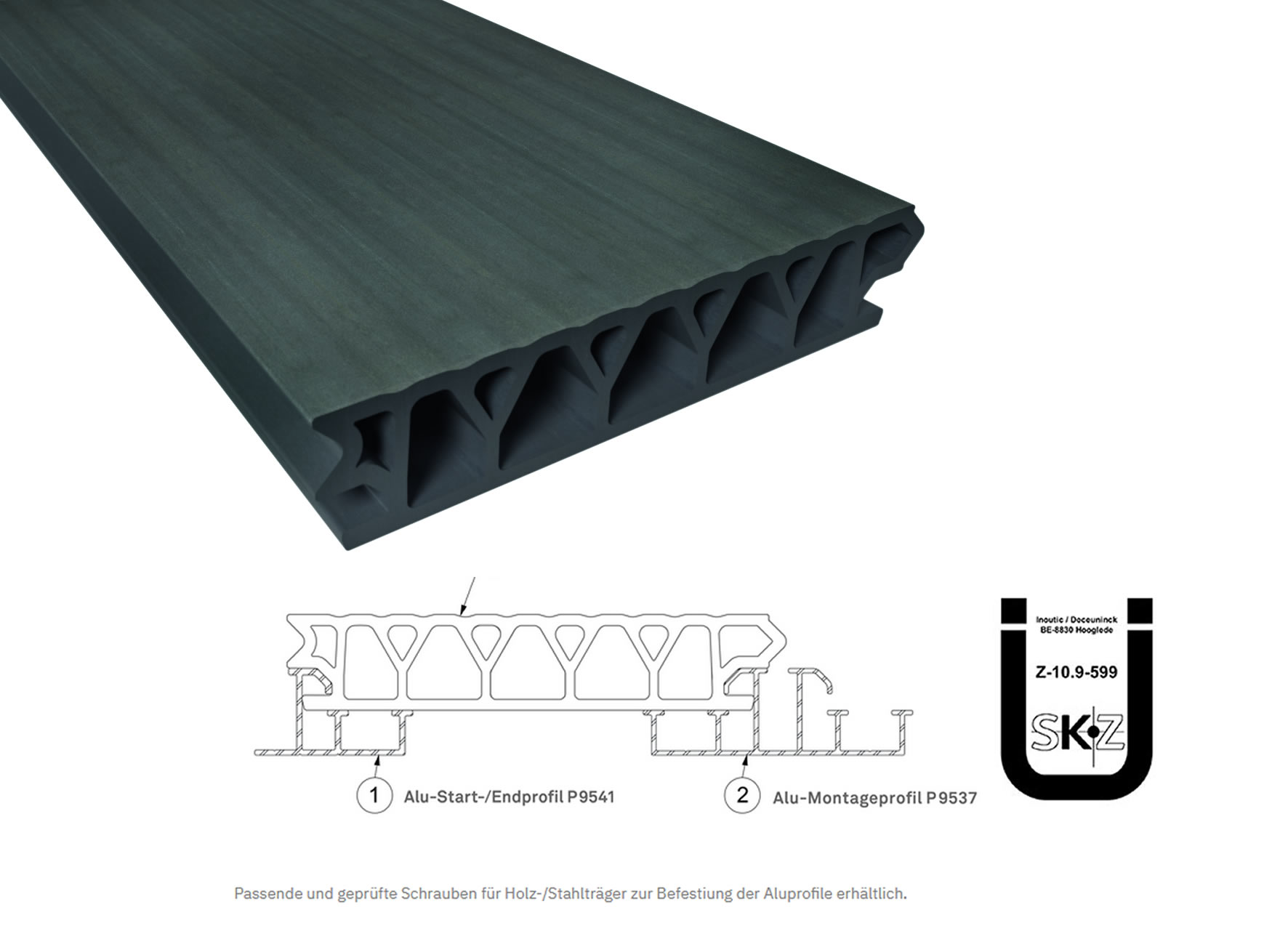 Twinson Terrace Plus Süssholzschwarz 32 x 167mm mit bauaufs. Zulassung in 4m,5m und 6m Längen