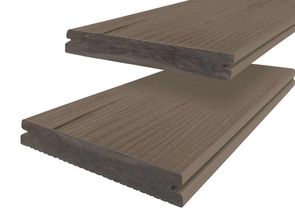 Twinson Terrace Majestic massiv pro 9369 Eiche Antikbraun 20 x 140mm fein geriffelt / glatt Holzstru