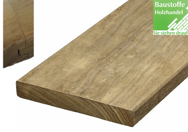 Momoqui System Terrassendiele 21x120mm glatt, Nut und Feder Kopfseitig