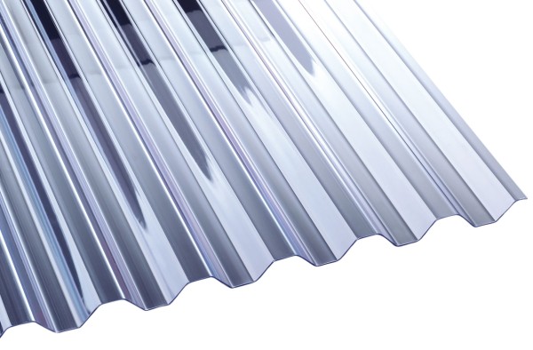 Lichtplatte Spundwand Trapez NOVAKLAR Glasklar 1,2mm aus PVC in 9 Längen