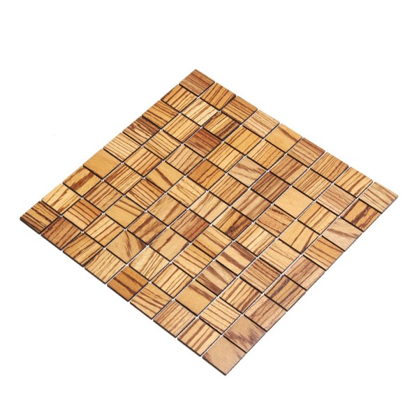 Wodewa Holz Mosaik Fliesen Zebrano 28,8 x 28,8cm in zwei Formaten