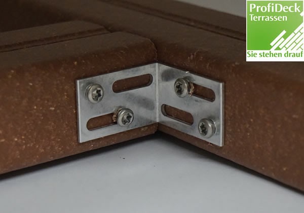 Aluminiumwinkel zum verschrauben von Unterkonstruktionen aus WPC, Holz und Aluminium