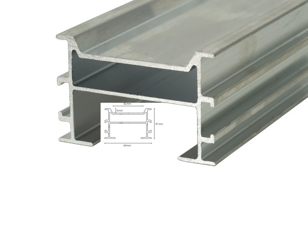 Aluminium Terrassen Unterkonstruktion 41x64mm - 2,0m zur Endlosverlegung