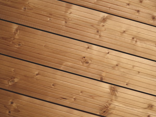 Thermo Fichte Terrassendiele 27x140mm mit 6 V-Nuten