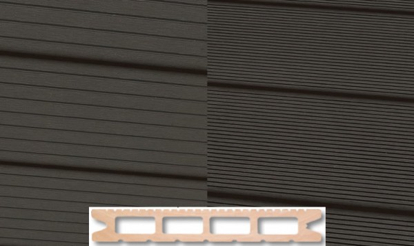 WPC Terrassendiele 22 x 146mm Dunkelgrau in 4 Längen