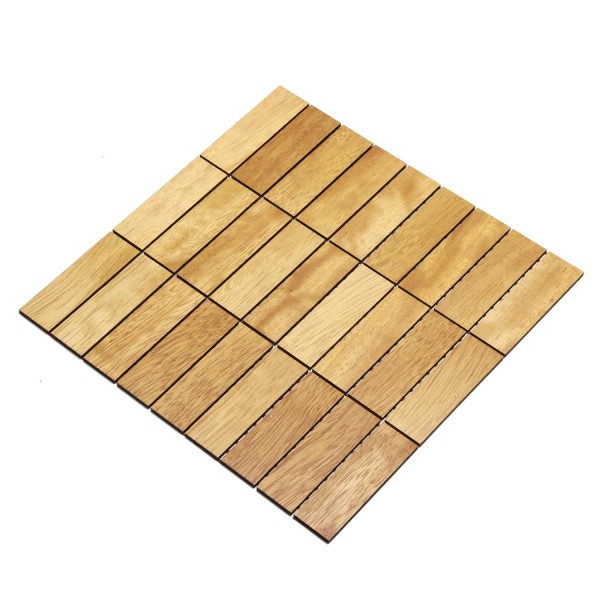 Wodewa Holz Mosaik Fliesen Iroko 28,8 x 28,8cm in zwei Formaten
