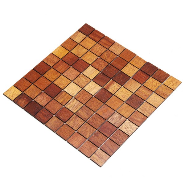 Wodewa Holz Mosaik Fliesen Merbau 28,8 x 28,8cm in zwei Formaten