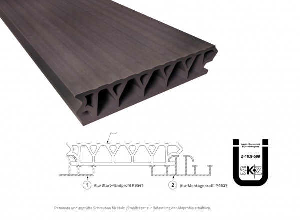 Twinson Terrace Plus Haselnussbraun 32 x 167mm mit bauaufs. Zulassung in 4m,5m und 6m Längen