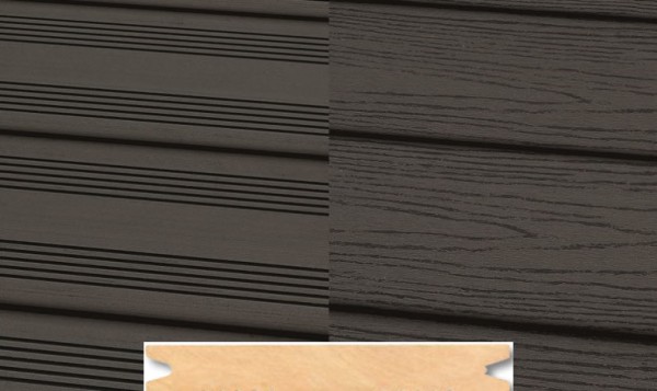 Massiv WPC Terrassendiele 22 x 143mm Dunkelgrau französich / strukturiert in 4 Längen