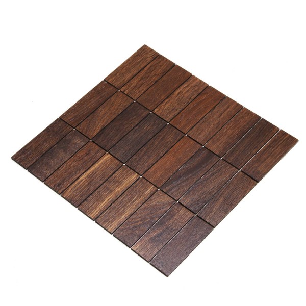 Wodewa Holz Mosaik Fliesen Eiche Tabak 28,8 x 28,8cm in zwei Formaten