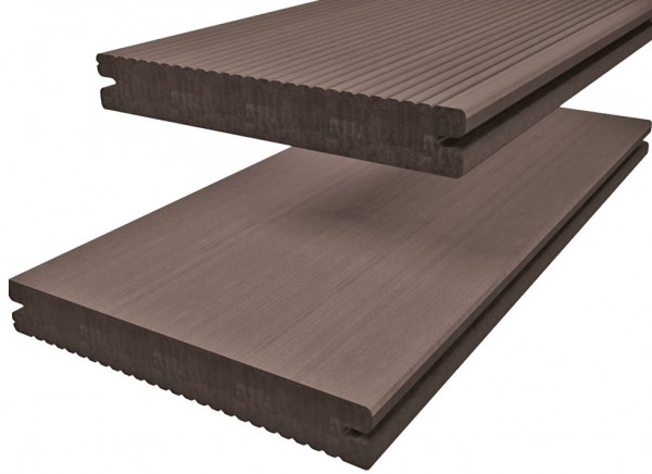 Twinson Terrace Character massiv 9360 Baumrindenbraun 20 x 140mm fein geriffelt / glatt Holzstruktur