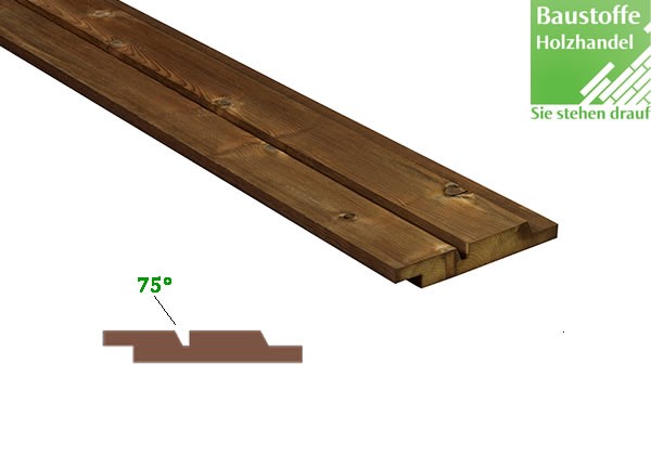 Kebony Character Wechselfalz Doppelprofil 75° Fassadenbrett 21 x 148mm