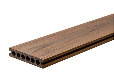 WPC StrongWood Light Slim Teak 22,5 x 120mm in Teak gemasert und gebürstet