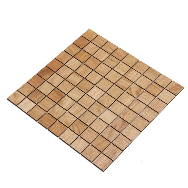 Wodewa Holz Mosaik Fliesen Eiche 28,8 x 28,8cm in zwei Formaten