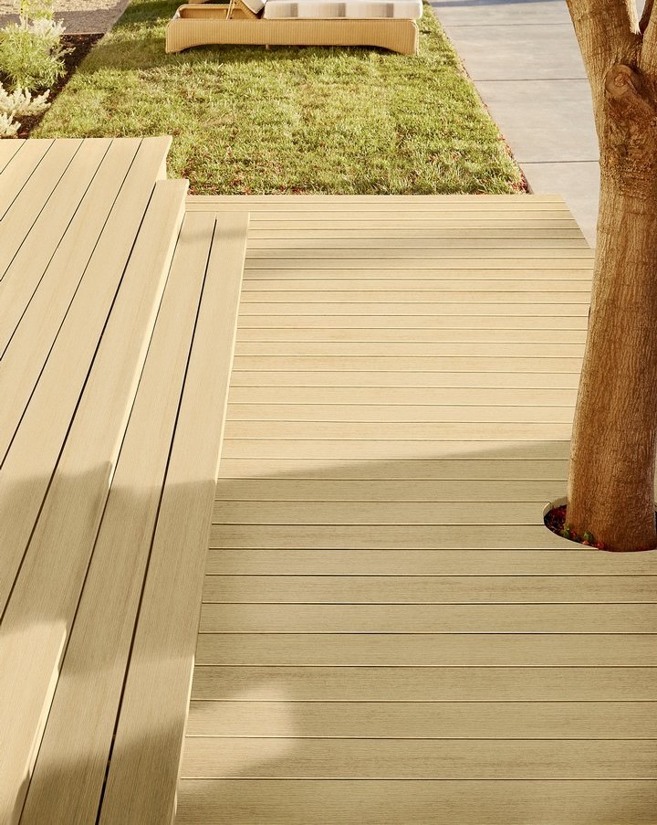 Timbertech WPC Terrassendiele Natural White Oak Terrain+ 24x136mm seitl ...